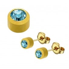 March (Aquamarine) Birthstone Earrings (W)